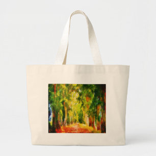 Eucalyptus Tree Lined Avenue Pointillism Art Large Tote Bag