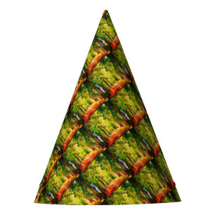 Eucalyptus Tree Lined Avenue Pointillism Art Party Hat