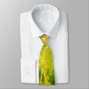 Eucalyptus Tree Lined Avenue Pointillism Art Tie