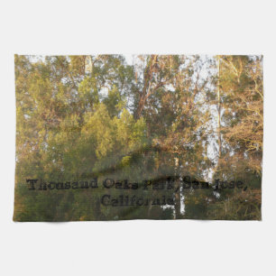 Eucalyptus trees Thousand Oaks Park, San Jose Tea Towel