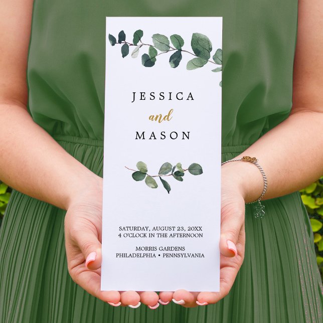 Eucalyptus Tri-Fold Wedding Program Flyer (Creator Uploaded)