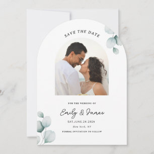 Eucalyptus unique Modern Elegant minimalist Save The Date