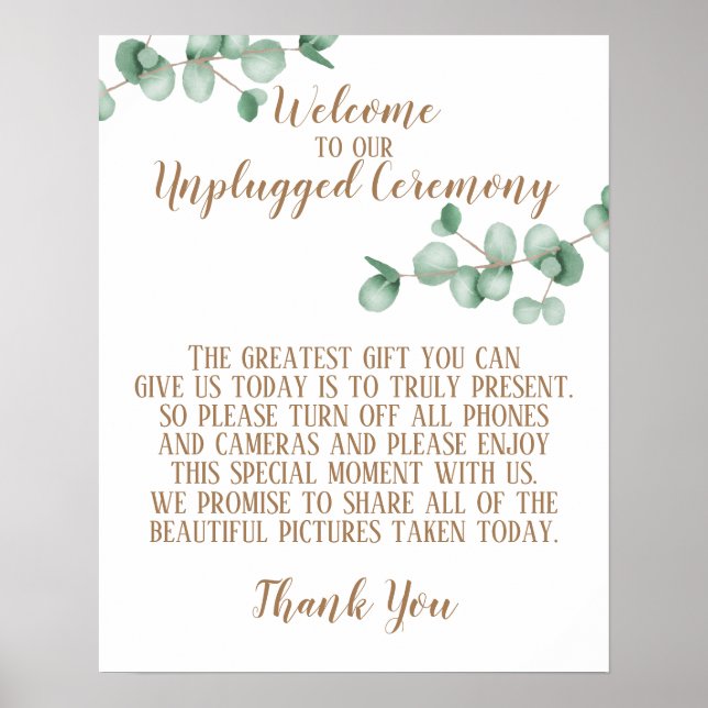 Eucalyptus Unplugged Ceremony Poster (Front)