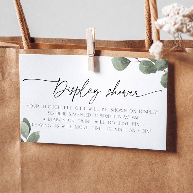 Eucalyptus Unwrapped Gift Bridal Shower Enclosure Card (Creator Uploaded)
