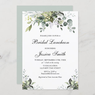 Eucalyptus Watercolor Bridal Luncheon Invitation