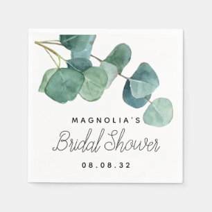 Eucalyptus Watercolor Bridal Shower  Napkin