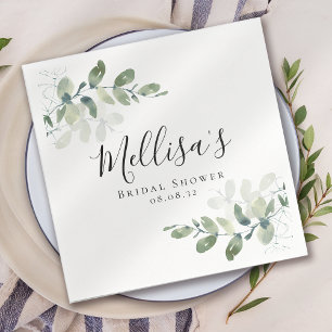 Eucalyptus Watercolor Bridal Shower  Napkin