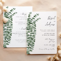 Eucalyptus watercolor Elegant Wedding Details
