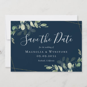 Eucalyptus Watercolor Gold Glitter Wedding Save T The Date