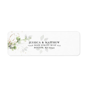 Eucalyptus Watercolor Greenery Return Address Label