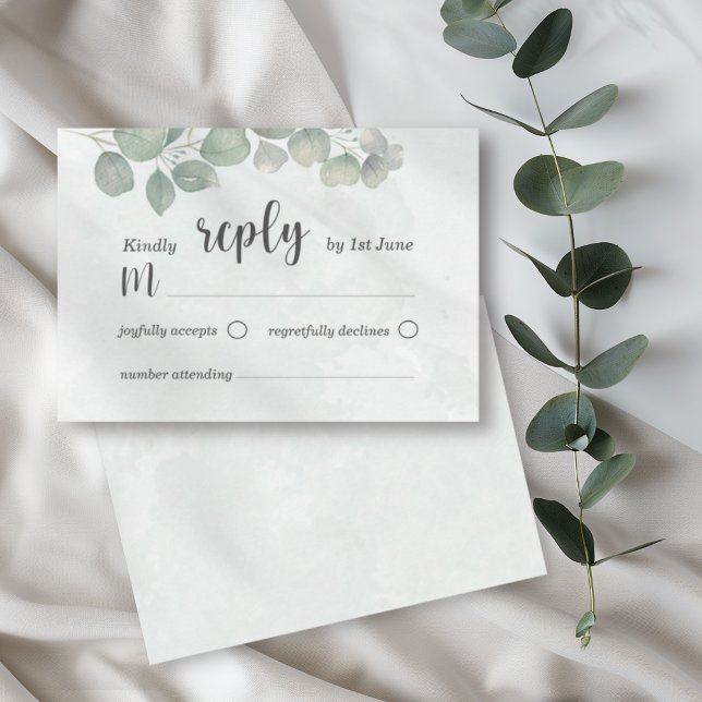 Eucalyptus Watercolor sage green RSVP Wedding  (Creator Uploaded)