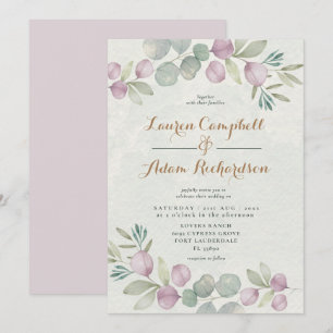 Eucalyptus Watercolor Sage Green Wedding Invitatio Invitation