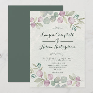 Eucalyptus Watercolor Sage Green Wedding Invitatio Invitation
