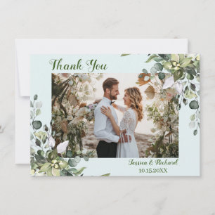 Eucalyptus Watercolor Thank You PHOTO Card