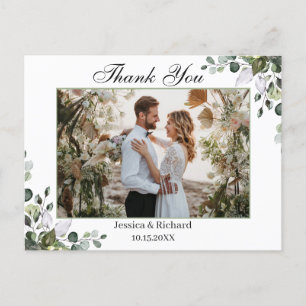 Eucalyptus Watercolor Thank You PHOTO Postcard