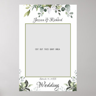 Eucalyptus Watercolor Wedding Photo Prop Poster
