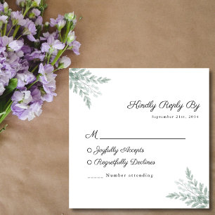 Eucalyptus Watercolor Wedding RSVP Card