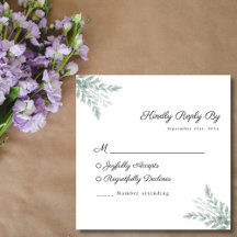 Eucalyptus Watercolor Wedding RSVP Card