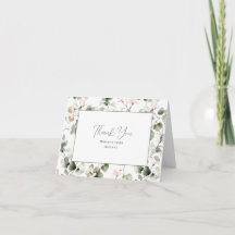 Eucalyptus Watercolor Wedding Thank You Card