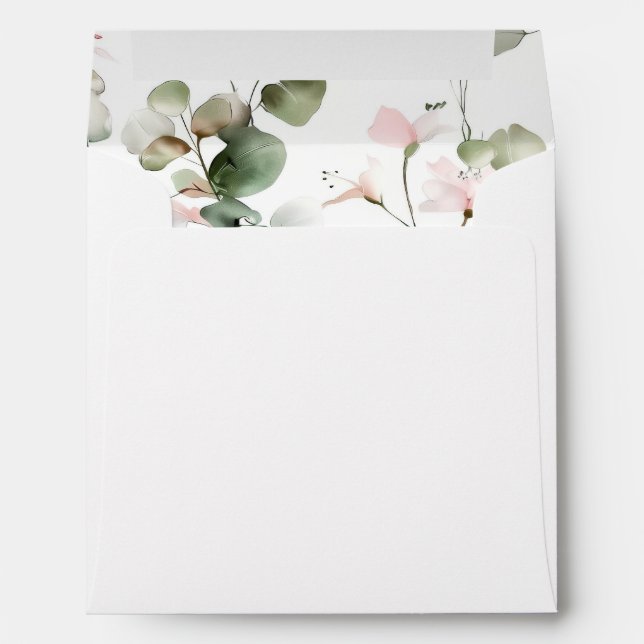 Eucalyptus Watercolour Wedding Envelope (Back (Bottom))
