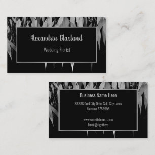 EUCALYPTUS WATERFALL SILVER BLACK BUSINESS CARD