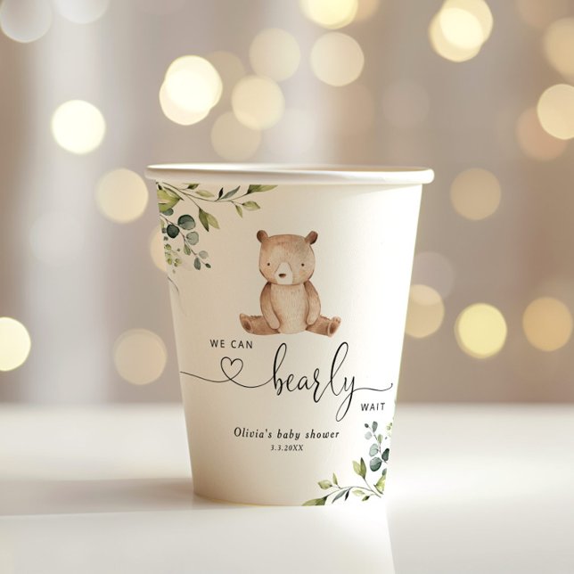 Eucalyptus we can bearly wait paper cups (Creator Uploaded)