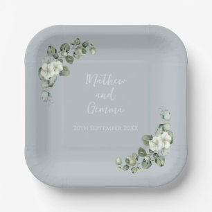 ~Eucalyptus Wedding 7" Paper Plate