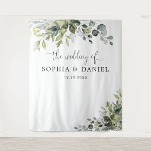 Eucalyptus Wedding Backdrops Banner Tapestry