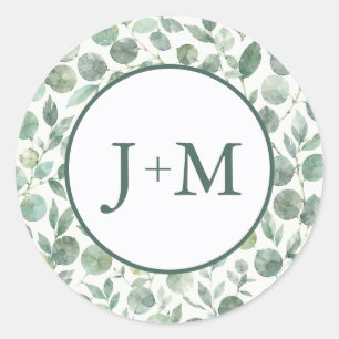 Eucalyptus Wedding Classic Round Sticker
