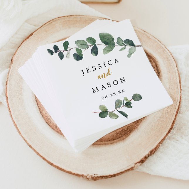 Eucalyptus Wedding Cocktail Napkin (Creator Uploaded)