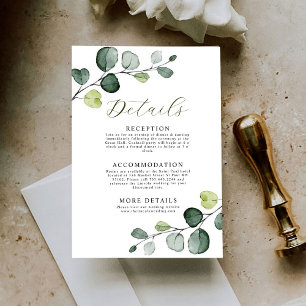 Eucalyptus Wedding Details Enclosure Card