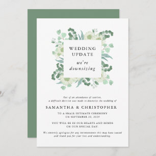 Eucalyptus Wedding Downsizing Update Announcement