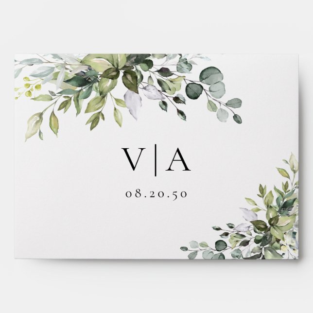 Eucalyptus Wedding Envelope (Front)