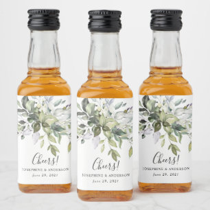 Eucalyptus Wedding Favors Liquor Bottle Labels 