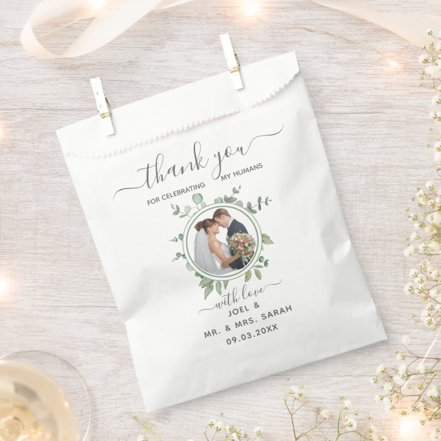 Eucalyptus Wedding Favour Bag (Clipped)
