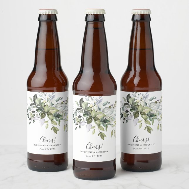 Eucalyptus Wedding Favour Beer Bottle Labels (Bottles)