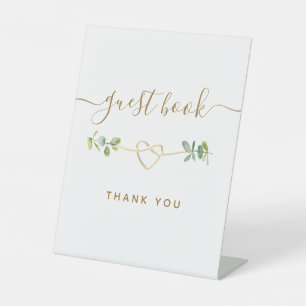 Eucalyptus Wedding Guest Book Pedestal Sign