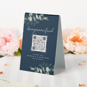 Eucalyptus Wedding Honeymoon Fund QR Code 