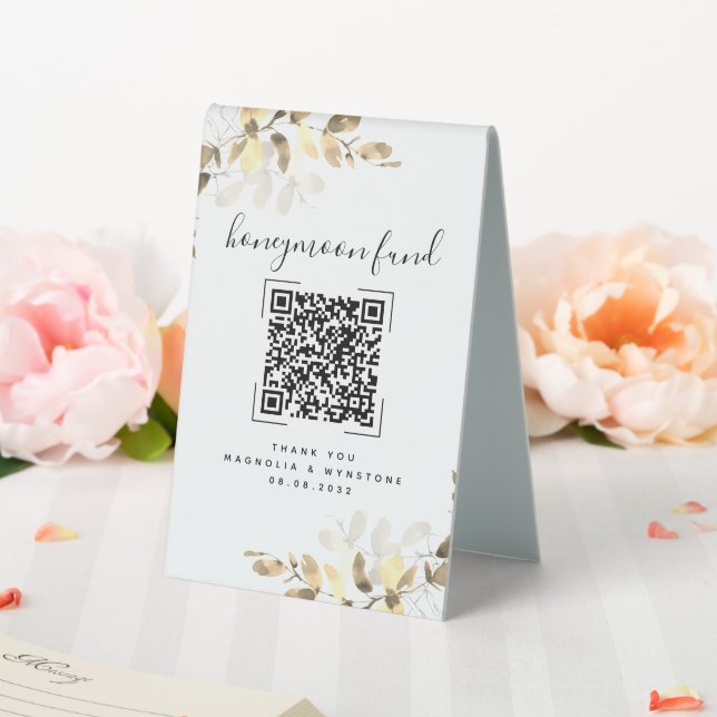 Eucalyptus Wedding Honeymoon Fund QR Code (In SItu (Wedding))