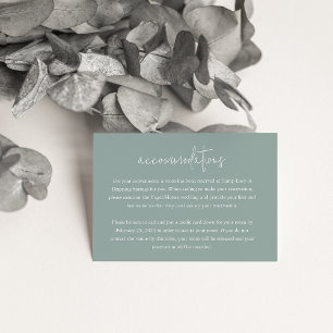 Eucalyptus Wedding Hotel Accommodations Enclosure Card