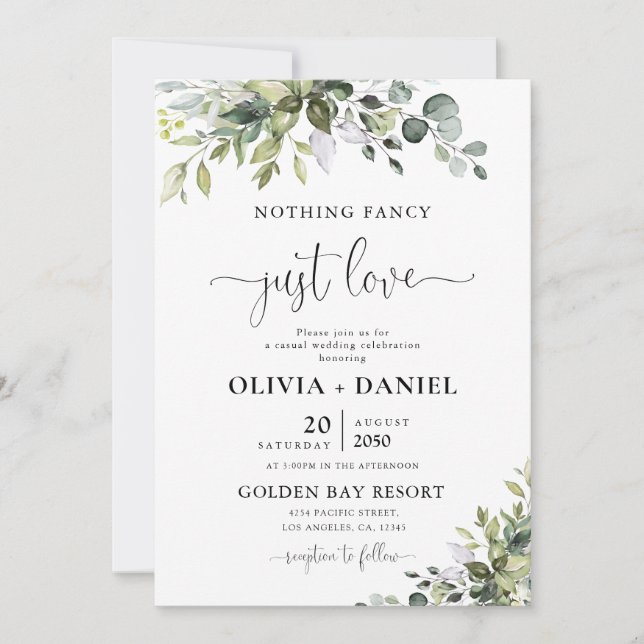 Eucalyptus Wedding Invitation (Front)