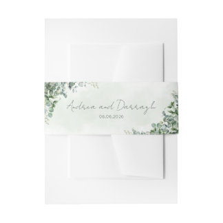 Eucalyptus Wedding Invitation Belly Band 1001A