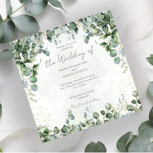 Eucalyptus Wedding Invitation Square 1001