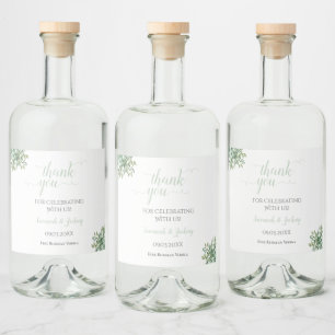Eucalyptus Wedding Liquor Bottle Label