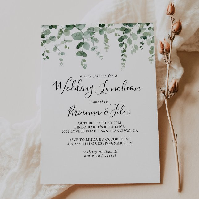 Eucalyptus Wedding Luncheon Bridal Shower  Invitation (Creator Uploaded)