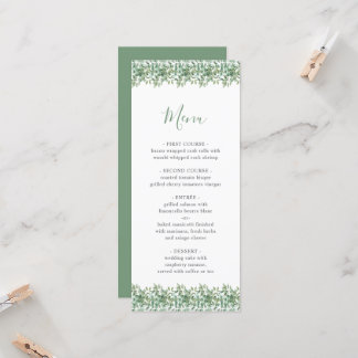 Eucalyptus Wedding Menu Invitation