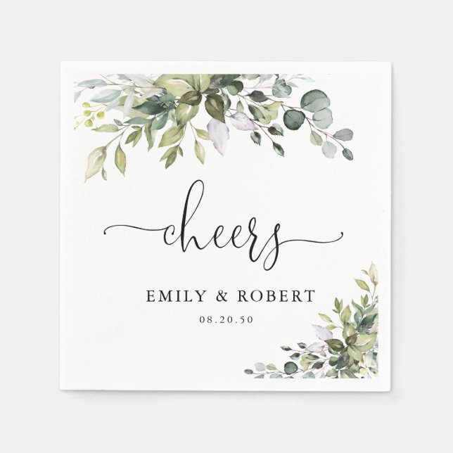 Eucalyptus Wedding Napkins (Front)