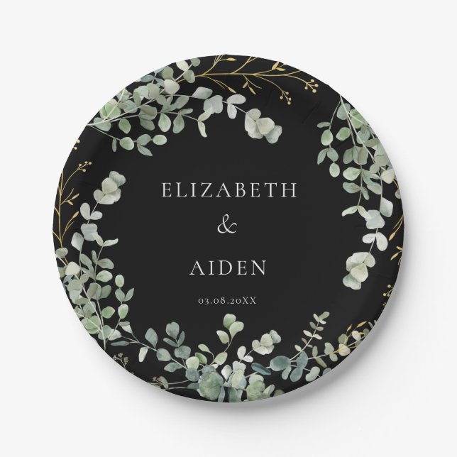 Eucalyptus Wedding  Paper Plate (Front)