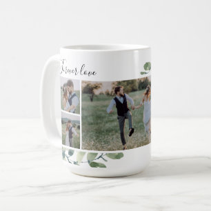 Eucalyptus Wedding Photo Collage Keepsake Plaque Coffee Mug
