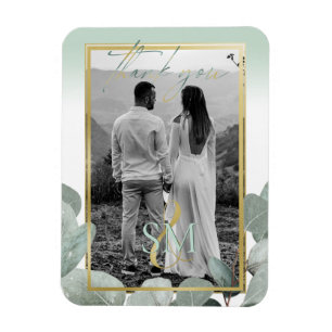 Eucalyptus wedding photo Thank you  Magnet